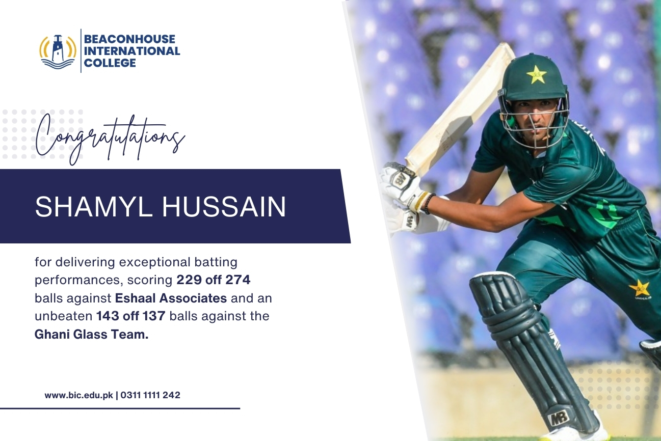 Congratulations to Shamyl Hussain for his phenomenal batting performances